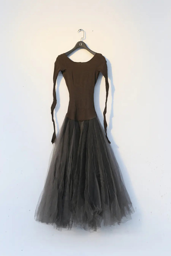 Marc Le Bihan 21907 open back stretch dress bronze